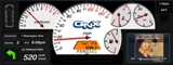 QNX CAR Digital Instrument Cluster showing Album Art from the Infotainment system